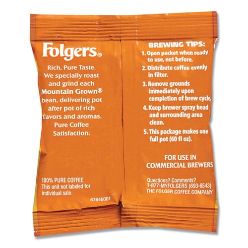 Folgers Coffee 100% Colombian Ground 1.75oz Fraction Pack 42/carton - Food Service - Folgers®