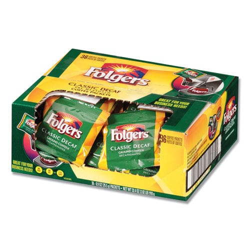 Folgers Coffee Classic Roast Decaf 0.9 Oz Bag 36/carton - Food Service - Folgers®