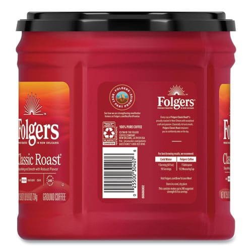 Folgers Coffee Classic Roast Ground 25.9 Oz Canister 6/carton - Food Service - Folgers®