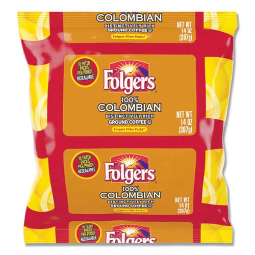 Folgers Coffee Filter Packs 100% Colombian 1.4 Oz Pack 40/carton - Food Service - Folgers®