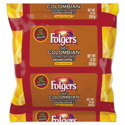 Folgers Coffee Filter Packs Decaffeinated Classic Roast 9/10oz 10/pack 4 Packs/carton - Food Service - Folgers®
