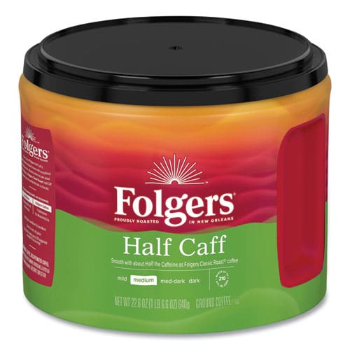 Folgers Coffee Half Caff 22.6 Oz Canister 6/carton - Food Service - Folgers®
