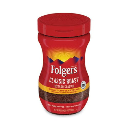 Folgers Instant Coffee Crystals Classic Roast 8 Oz Jar Medium - Food Service - Folgers®