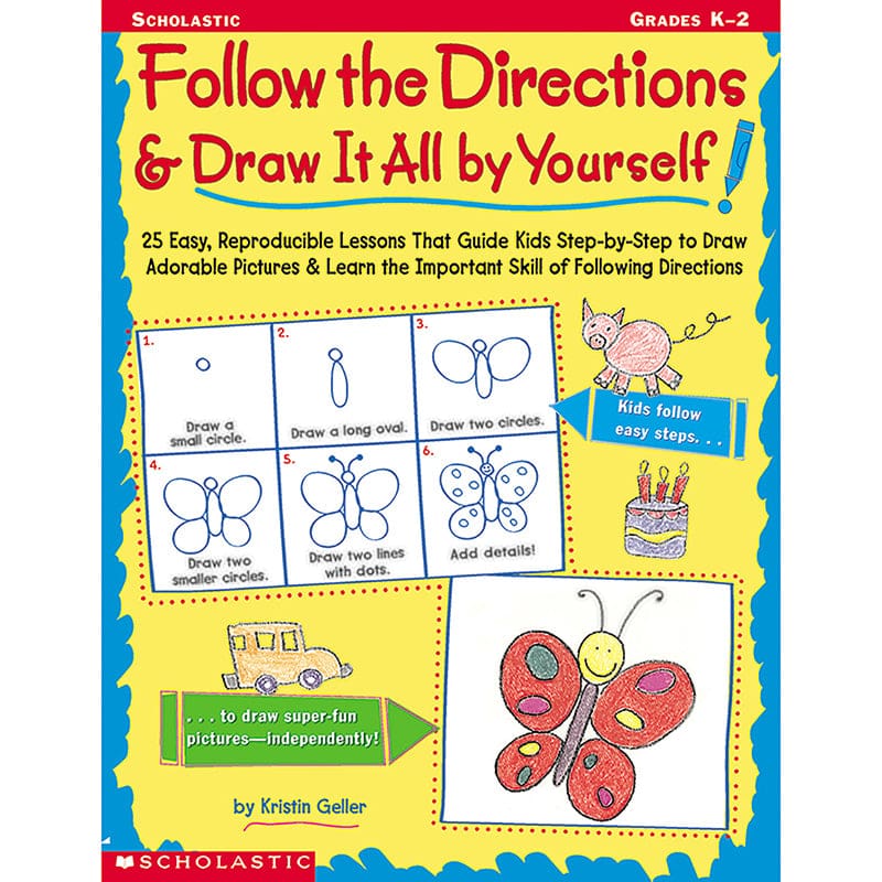 Follow The Directions & Draw It All By Yourself Gr K-2 (Pack of 6) - Following Directions - Scholastic Teaching Resources