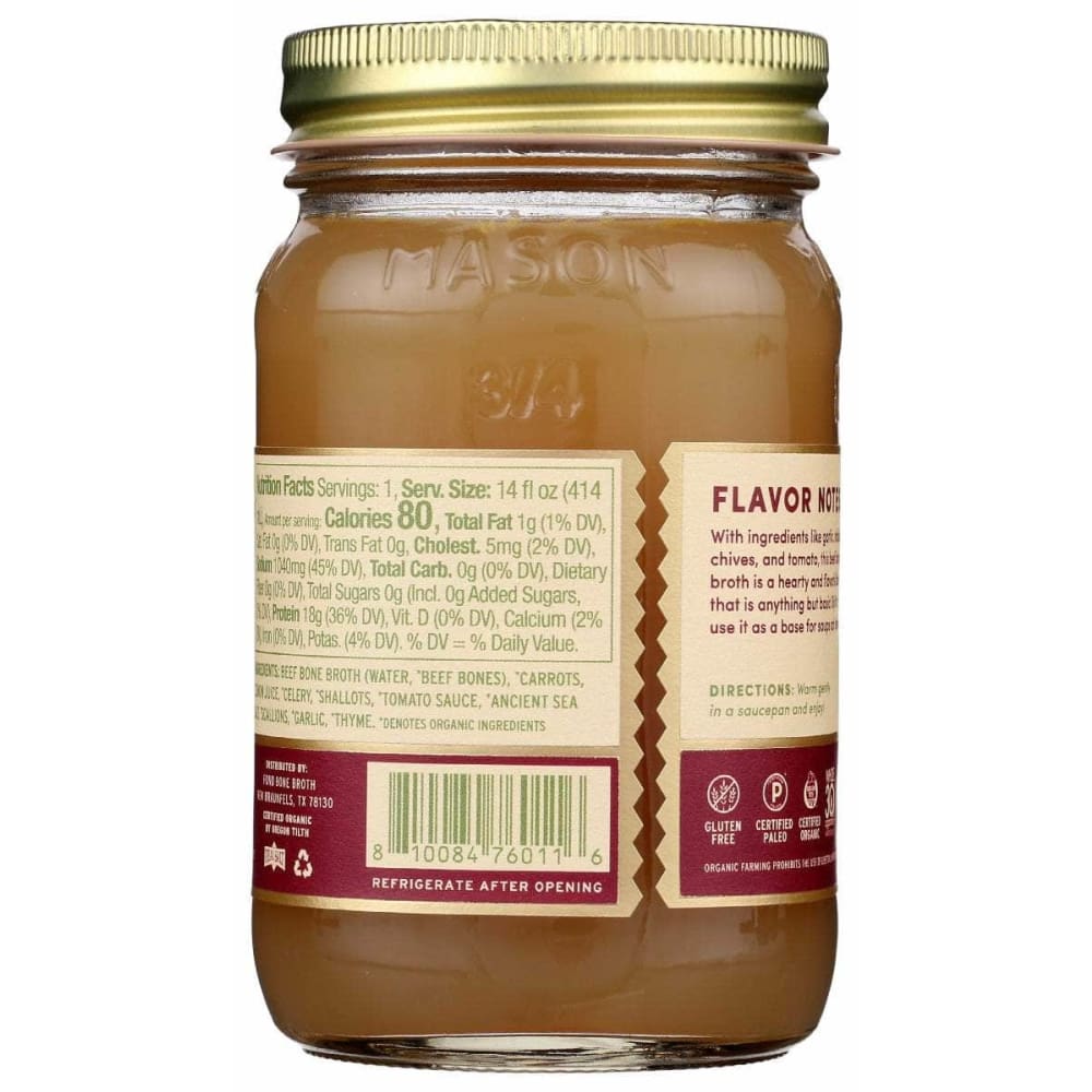 FOND BONE BROTH Fond Bone Broth Beef Bone Broth Garlic Thyme, 14 Fo