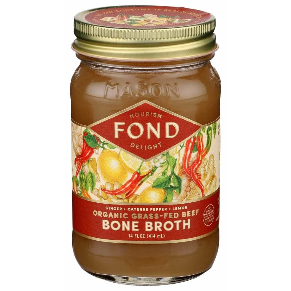 FOND BONE BROTH Fond Bone Broth Beef Bone Broth Ginger Cayenne, 14 Fo