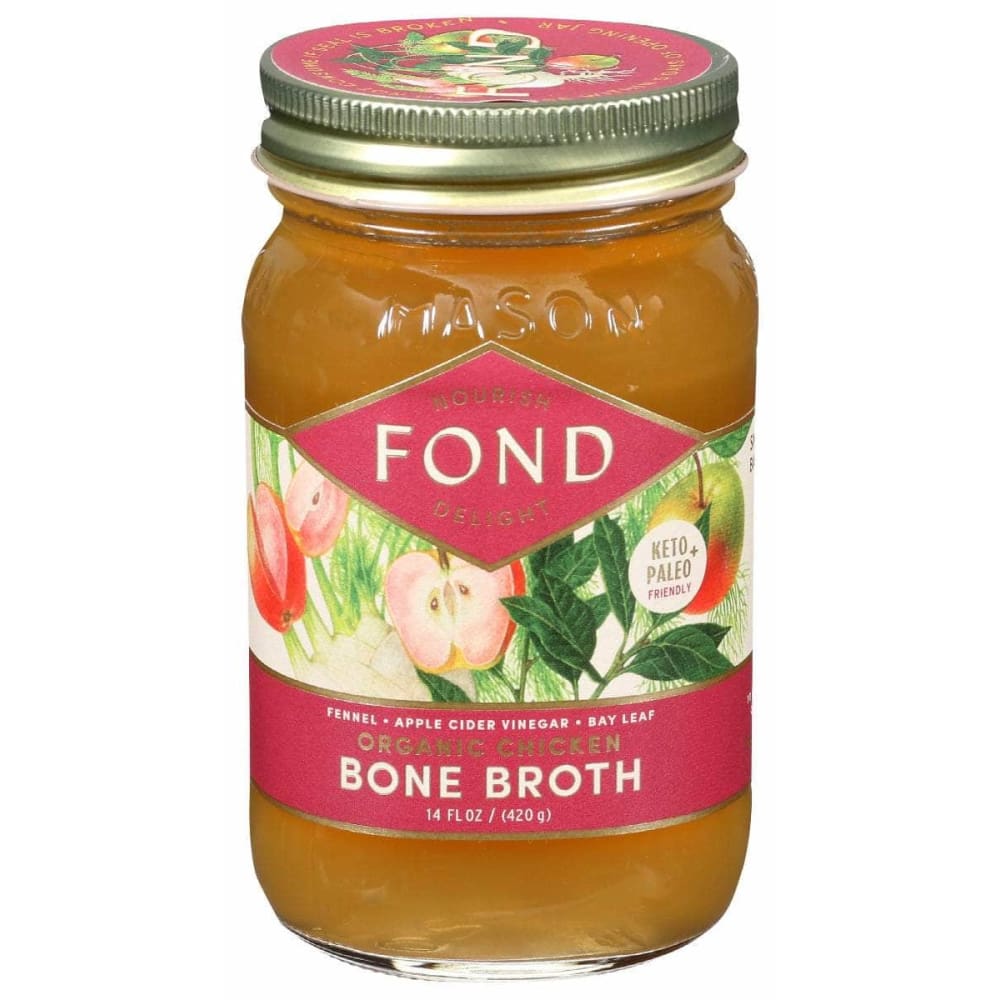 FOND BONE BROTH Fond Bone Broth Chicken Bone Broth Fennel Apple Cider Vinegar 14 Oz
