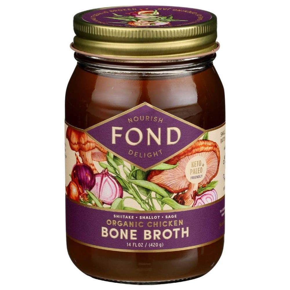 FOND BONE BROTH Fond Bone Broth Chicken Bone Broth Shiitake Sage, 14 Oz