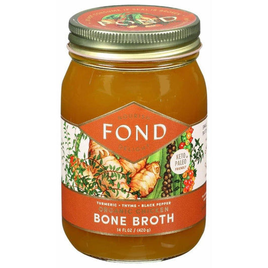 FOND BONE BROTH Fond Bone Broth Chicken Bone Broth Turmeric Thyme, 14 Oz