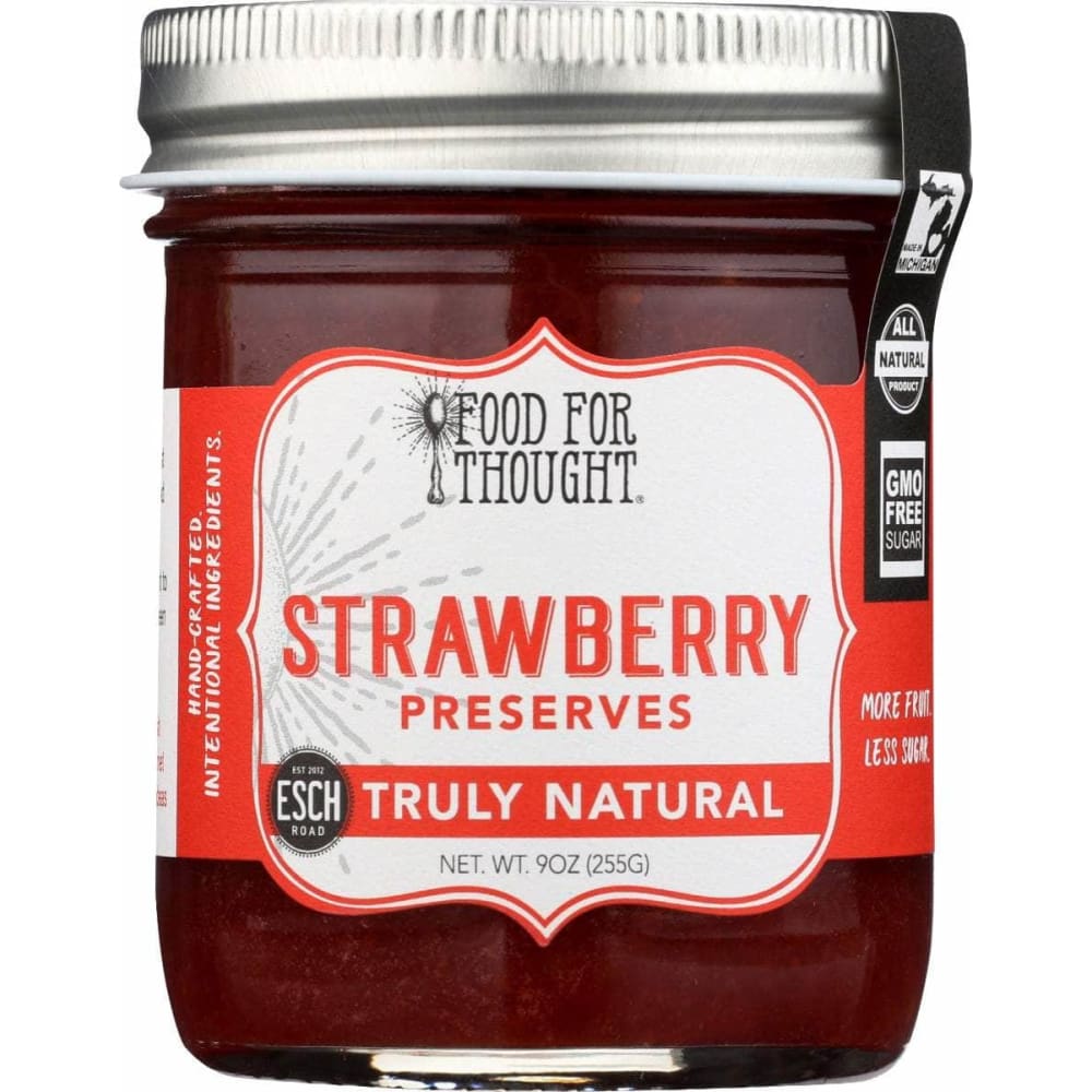 FOOD FOR THOUGHT Grocery > Pantry > Jams & Jellies FOOD FOR THOUGHT: Preserves Strawberry Nat, 9 oz