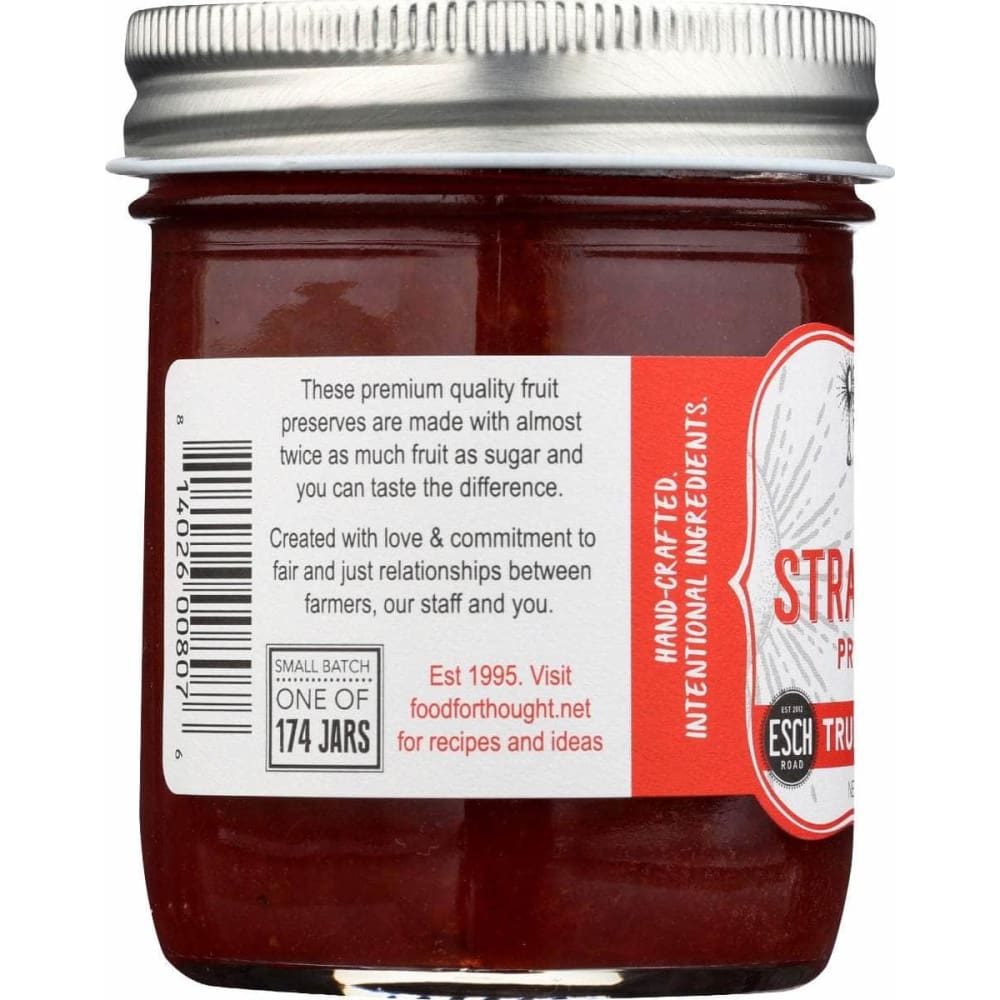 FOOD FOR THOUGHT Grocery > Pantry > Jams & Jellies FOOD FOR THOUGHT: Preserves Strawberry Nat, 9 oz