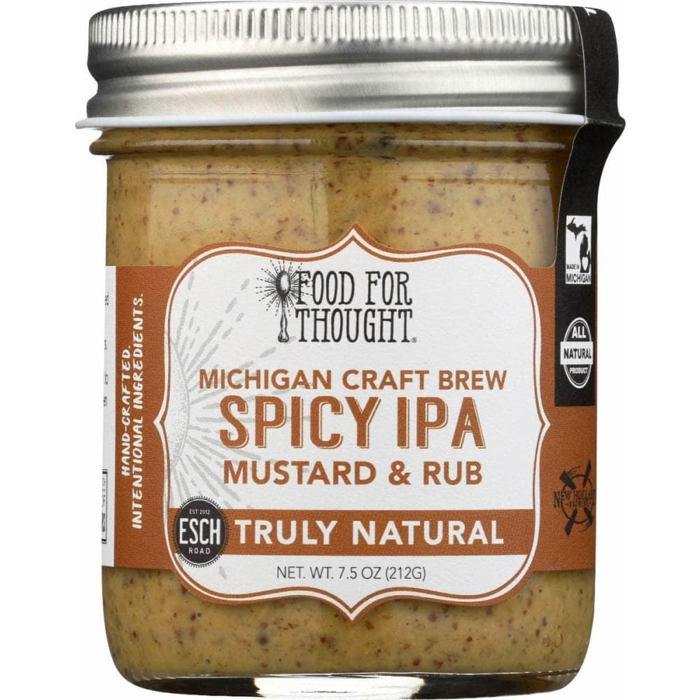 FOOD FOR THOUGHT Grocery > Pantry > Condiments FOOD FOR THOUGHT: Truly Natural Spicy IPA Mustard & Rub, 7.5 fo