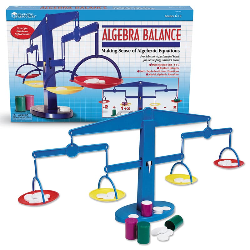 Four-Pan Algebra Balance Plastic Pans Canisters Weights - Algebra - Learning Resources
