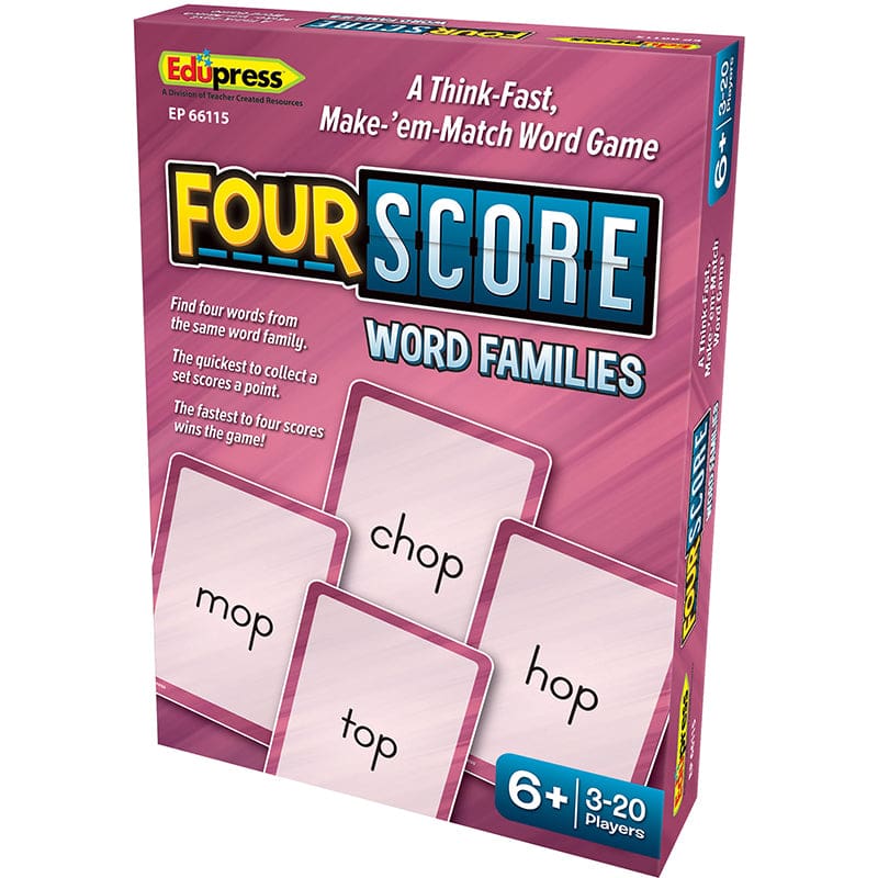 Four Score Word Families Card Game (Pack of 6) - Card Games - Teacher Created Resources