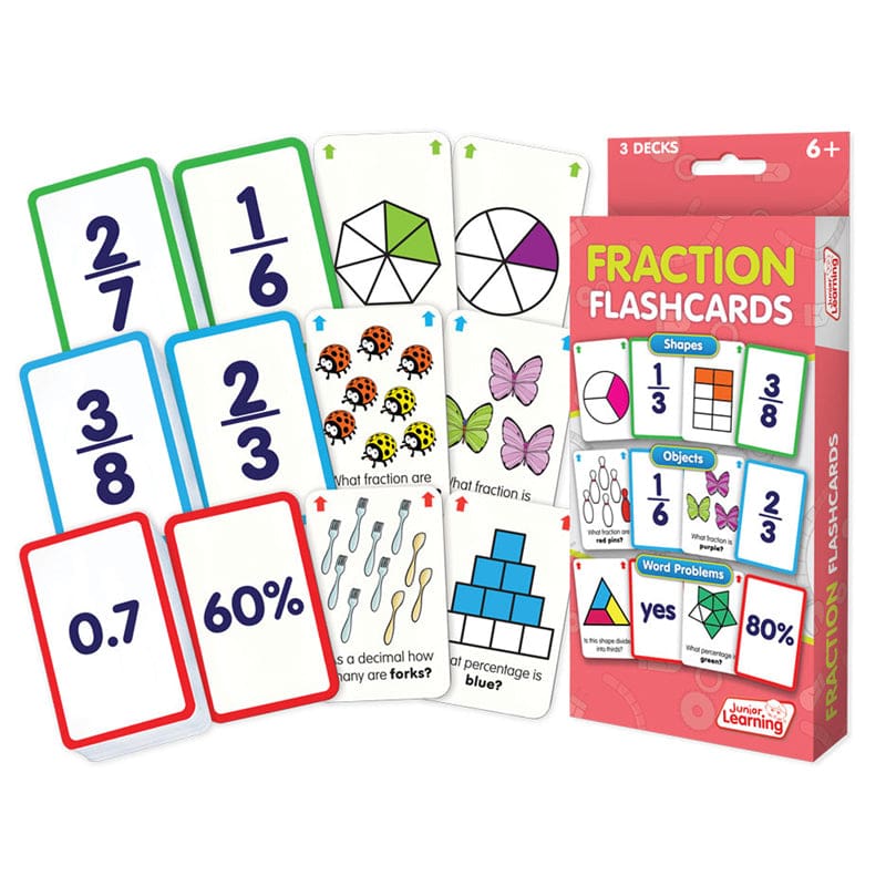 Fraction Flash Cards (Pack of 6) - Flash Cards - Junior Learning