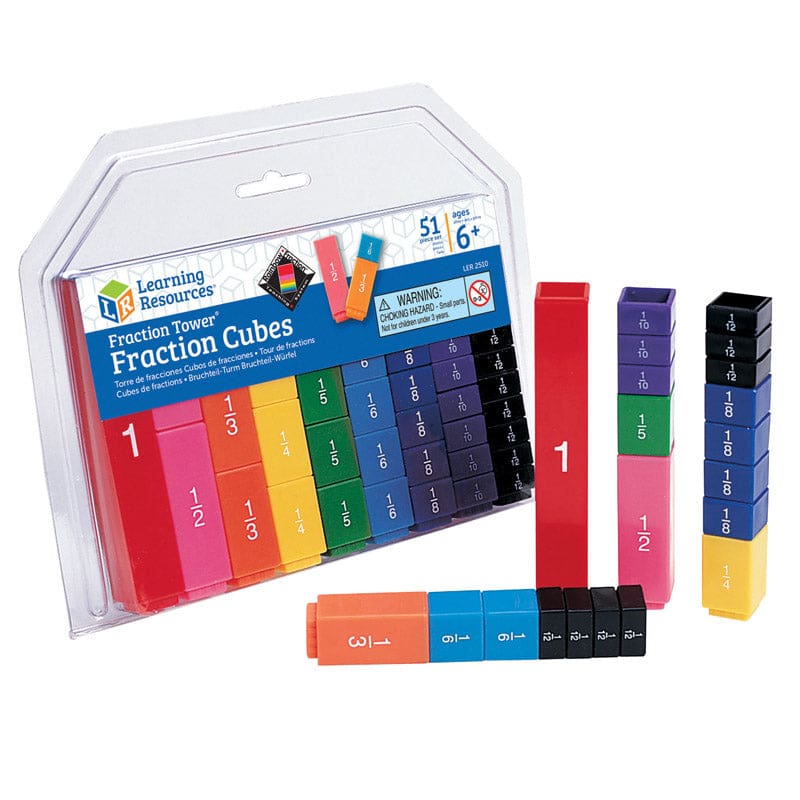 Fraction Tower Cubes Fraction 51/Pk (Pack of 2) - Fractions & Decimals - Learning Resources