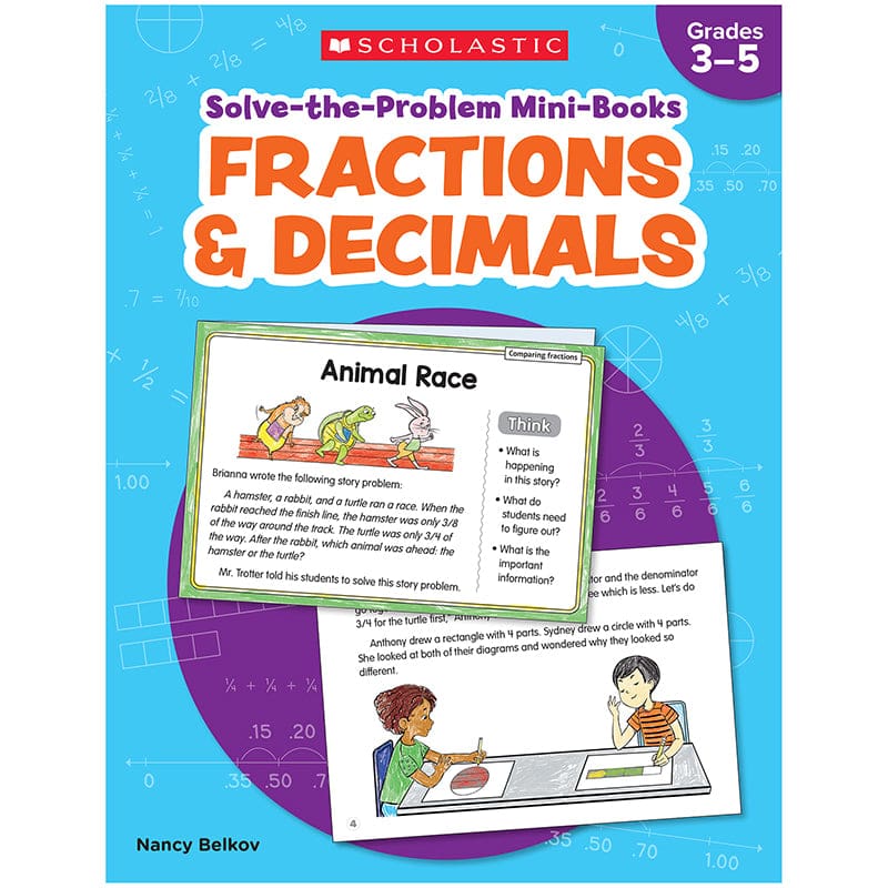 Fractions & Decimals Solve Problem Mini Books (Pack of 3) - Fractions & Decimals - Scholastic Teaching Resources