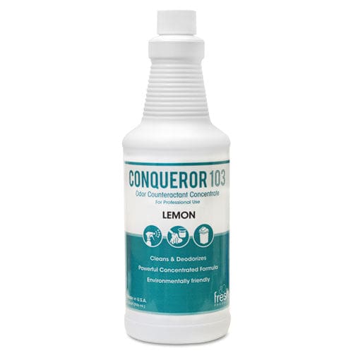 Fresh Products Conqueror 103 Odor Counteractant Concentrate Lemon 32 Oz Bottle 12/carton - Janitorial & Sanitation - Fresh Products