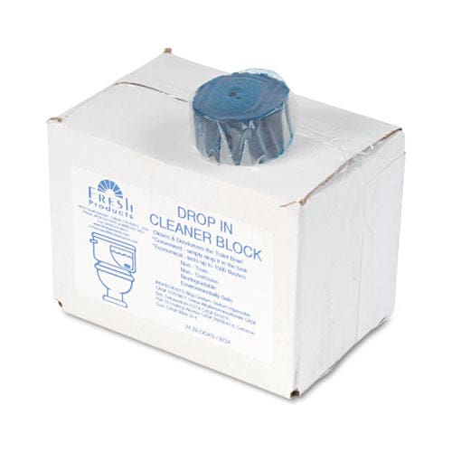Fresh Products Drop-in Tank Non-para Cleaner Block Unscented Blue 24/box - Janitorial & Sanitation - Fresh Products