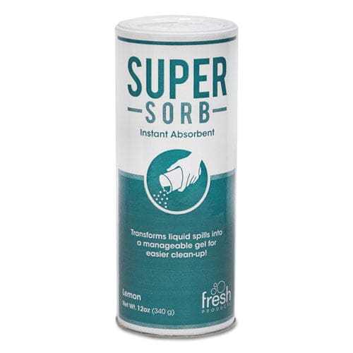 Fresh Products Super-sorb Liquid Spill Absorbent Lemon Scent 720 Oz 12 Oz Shaker Can 6/box - Janitorial & Sanitation - Fresh Products