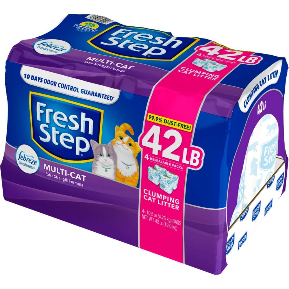 Fresh Step Multi-Cat Scented Litter with the Power of Febreze Clumping Cat Litter (42 lbs.) - Cat Litter - Fresh Step
