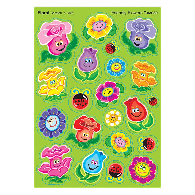 Friend Flowers/Floral Shapes Stinky Stickers (Pack of 12) - Stickers - Trend Enterprises Inc.