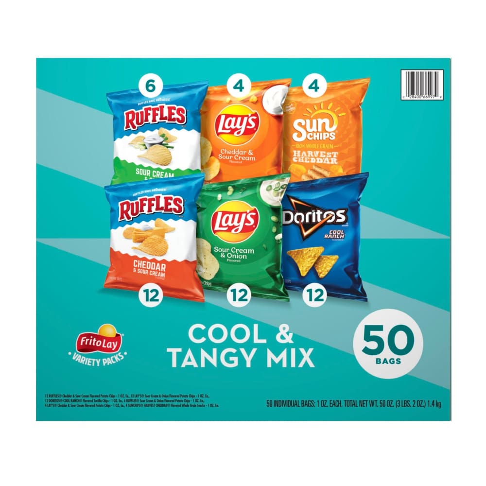 Frito-Lay Cool and Tangy Mix Snacks and Chips Variety Pack 50 pk. - Frito-Lay
