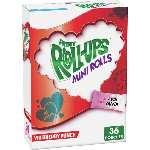 Fruit Roll-Ups Mini Valentine Fruit Snacks Wild Berry Punch 36 ct - Fruit Roll-Ups