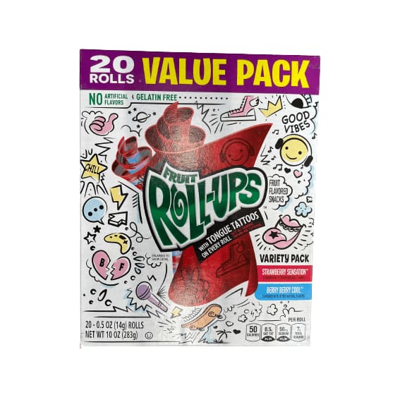 Fruit RollUps Fruit Snacks, Variety Pack, Value Pack, 20 Count