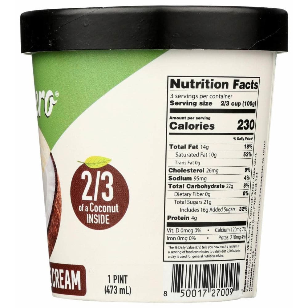 FRUTERO ICE CREAM Grocery > Frozen FRUTERO ICE CREAM: Coconut Ice Cream, 1 pt