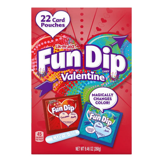 Fun Dip Valentine’s Day Candy Friendship Exchange 22 ct Box - Fun Dip