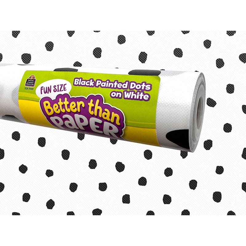 Fun Size Black Painted Dots Bb Roll Better Than Paper (Pack of 6) - Bulletin Board & Kraft Rolls - Teacher Created Resources