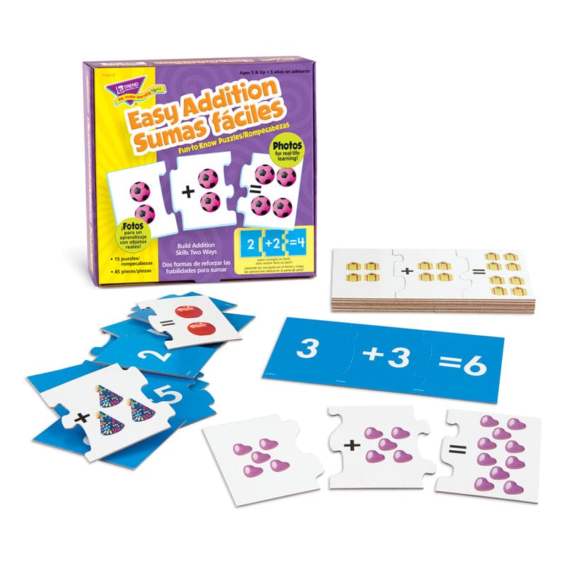 Fun To Know Puzzles Easy Addition Sumas Faciles (Pack of 3) - Card Games - Trend Enterprises Inc.