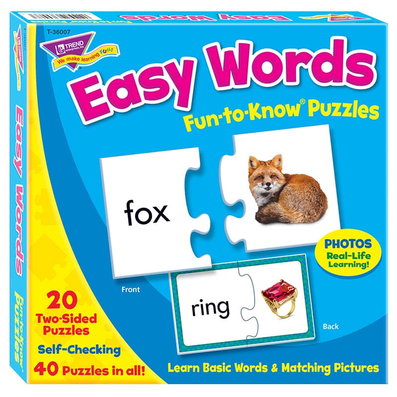 Fun-To-Know Puzzles Easy Words (Pack of 3) - Puzzles - Trend Enterprises Inc.