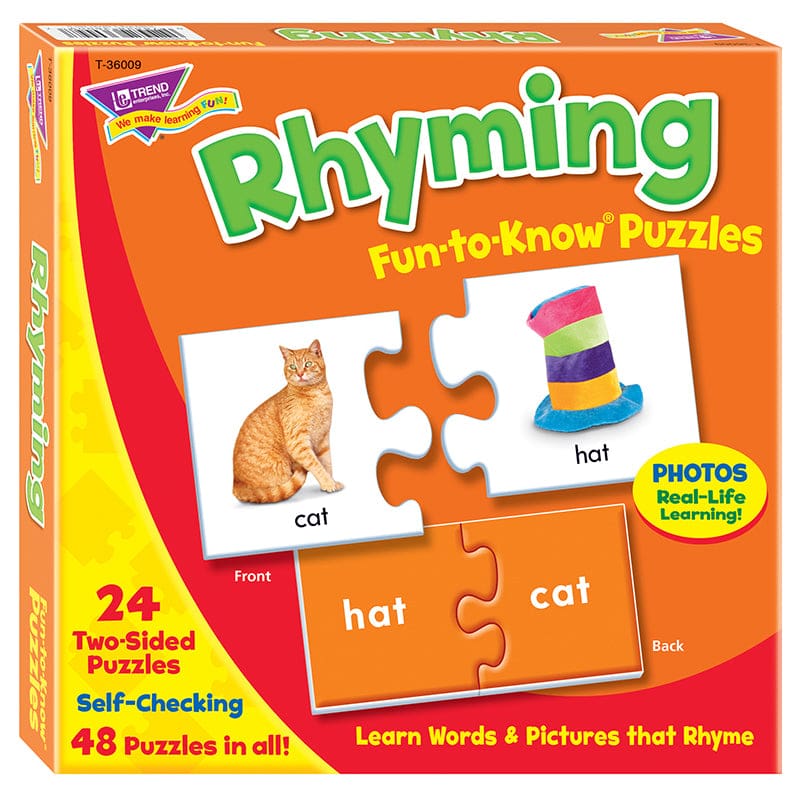 Fun To Know Puzzles Rhyming (Pack of 3) - Puzzles - Trend Enterprises Inc.
