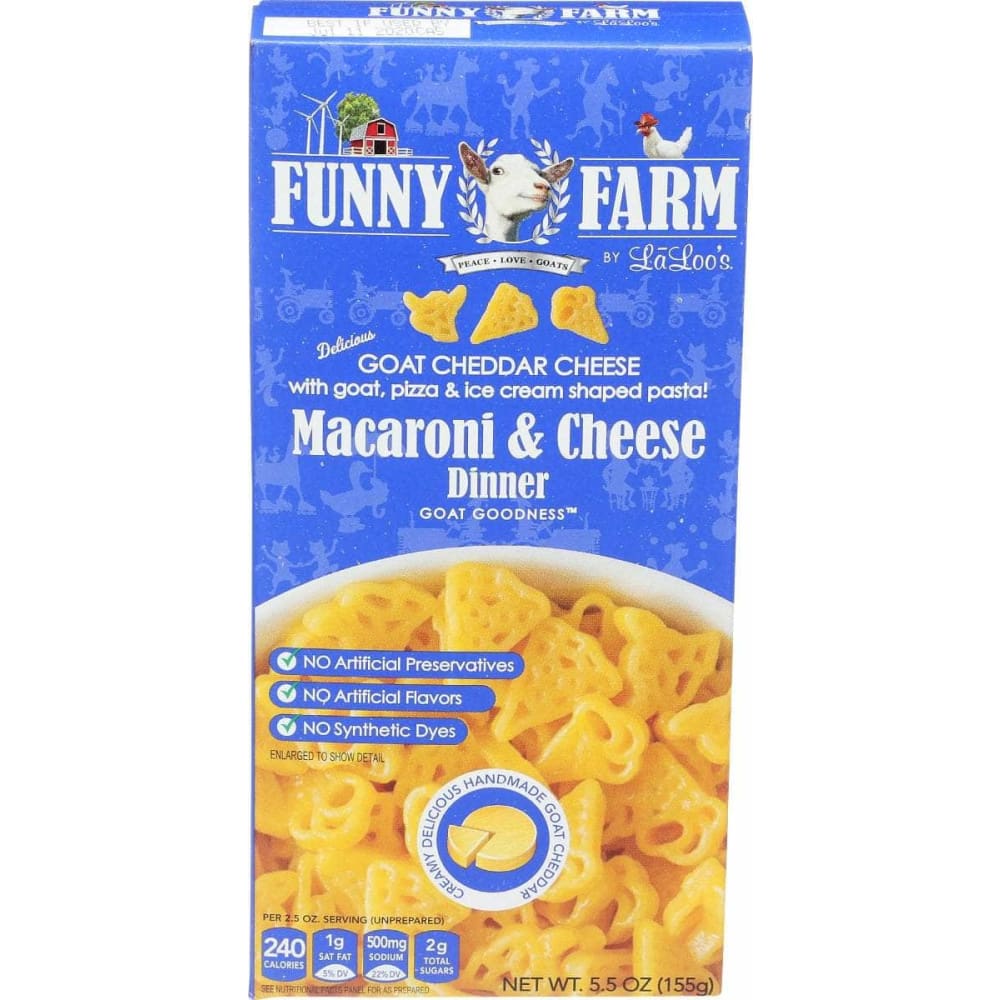 FUNNY FARMS Grocery > Pantry > Food FUNNY FARMS Goat Cheddar Macaroni And Cheese, 5.5 oz