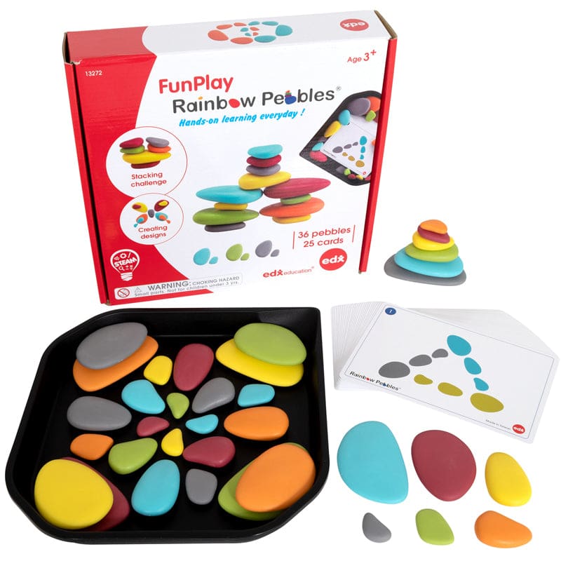 Funplay Rainbow Pebbls Homeschl Kit For Kids - Sorting - Learning Advantage