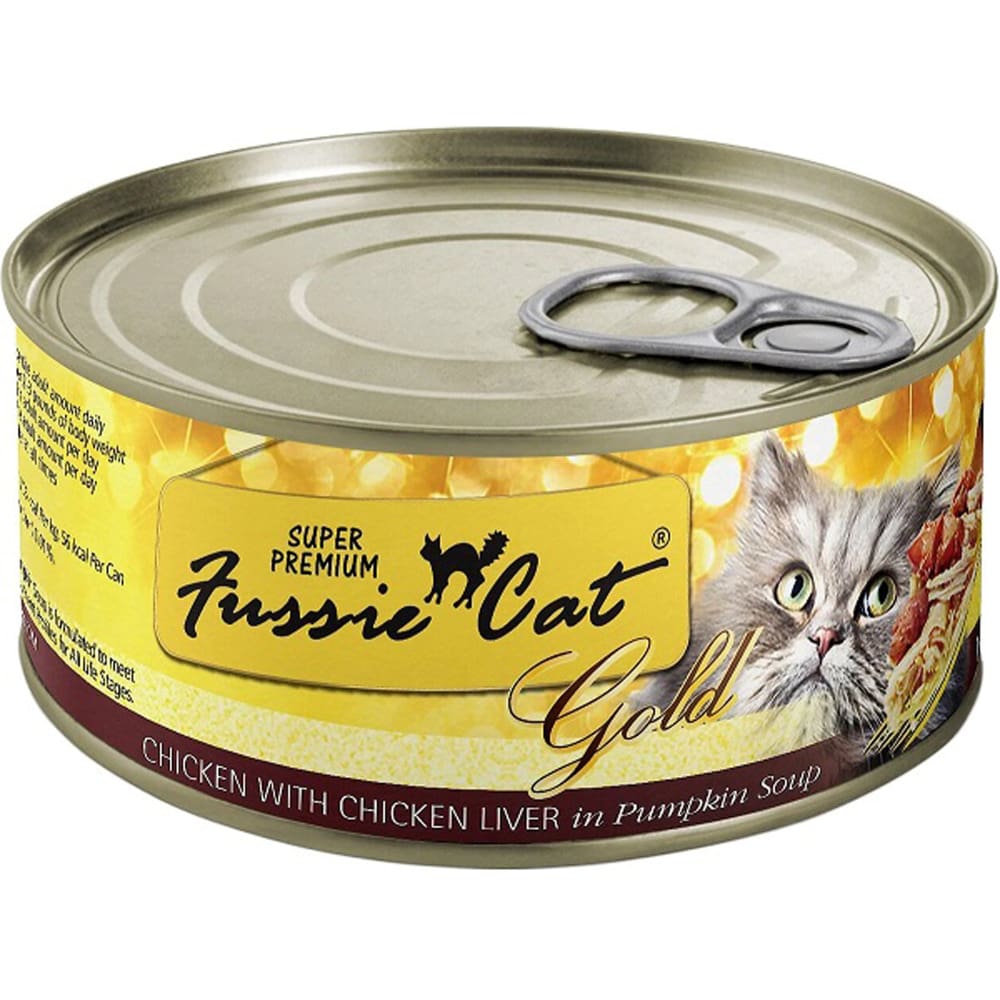 Fussie Cat Gold Chicken Liverpumpkin Soup 2.82oz/24 Superprem - Pet Supplies - Fussie