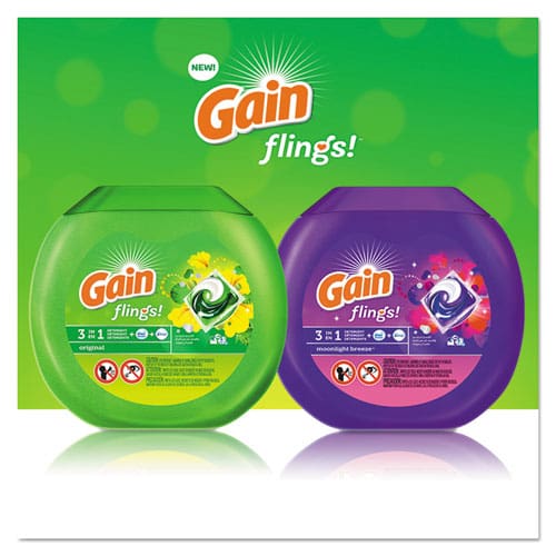Gain Flings Detergent Pods Original 81 Pods/tub 4 Tubs/carton - Janitorial & Sanitation - Gain®