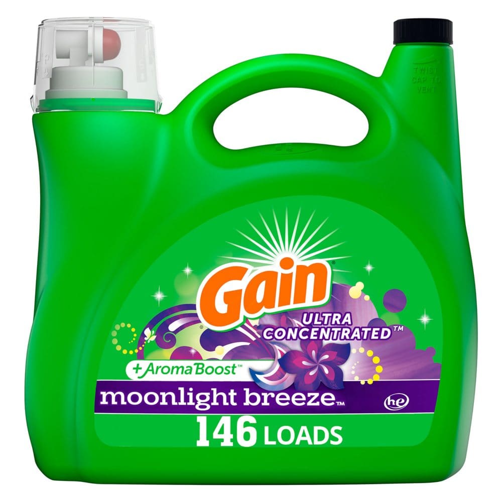 Gain Ultra Concentrated + AromaBoost Laundry Detergent Moonlight Breeze (200 fl. oz. 146 loads) - Laundry Supplies - Gain Ultra