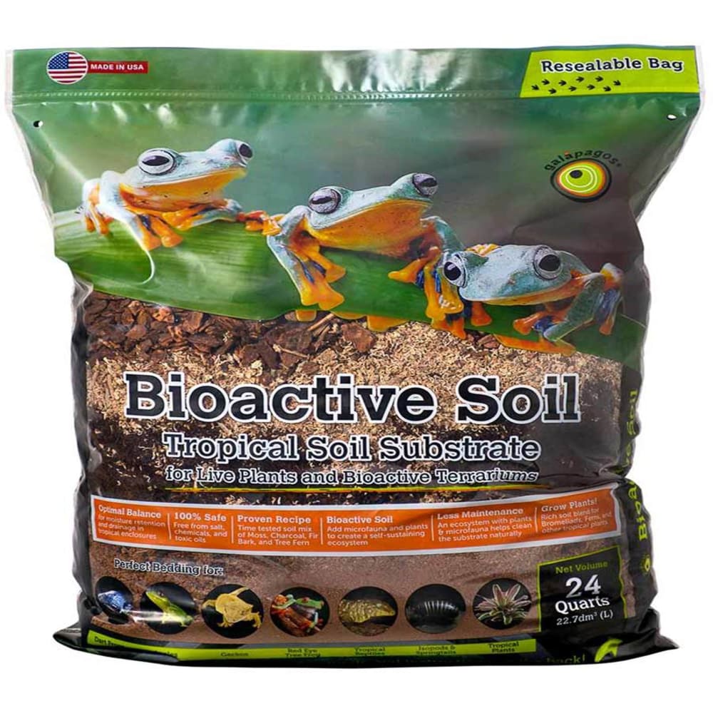Galapagos Bioactive Tropical Soil Substrate StandUp Pouch 1ea-24 qt - Pet Supplies - Galapagos