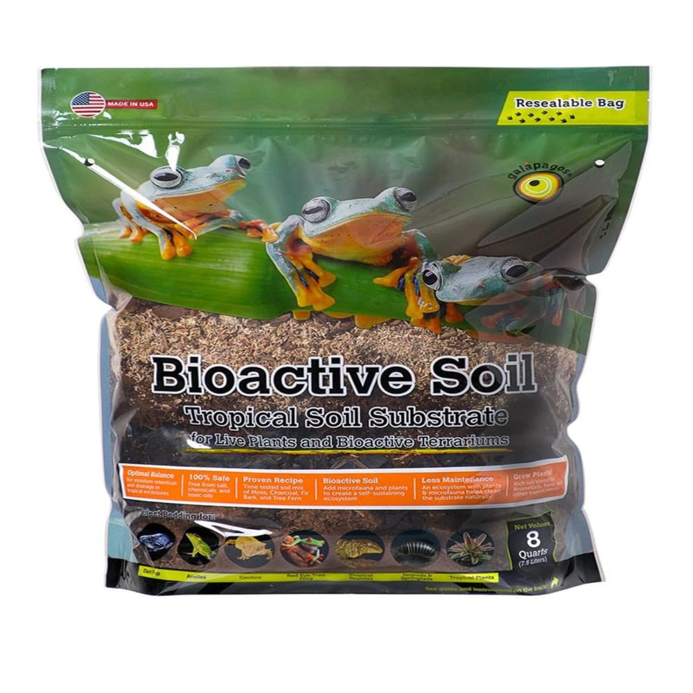 Galapagos Bioactive Tropical Soil Substrate StandUp Pouch 1ea/8 qt - Pet Supplies - Galapagos