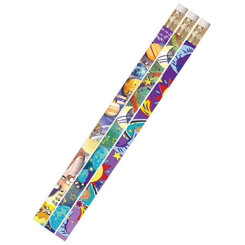 Galaxy Galore 12Pk Motivational Fun Pencils (Pack of 12) - Pencils & Accessories - Musgrave Pencil Co Inc