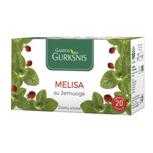 Gamtos Gurksnis Lemon Balm Tea with Wild Strawberry 20 pcs. - Gamtos Gurksnis