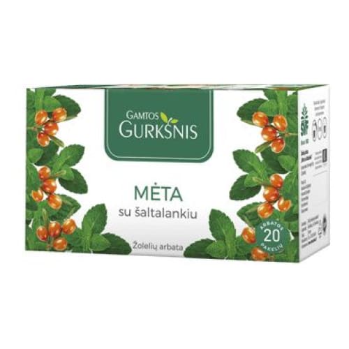 Gamtos Gurksnis Mint tea with Sea Bucktorn Tea Bags 20 pcs. - Gamtos Gurksnis
