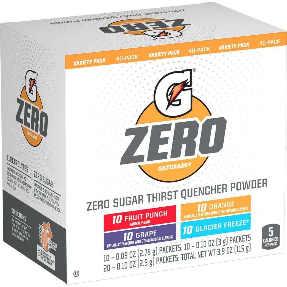 Gatorade G Zero Powder Variety Pack (40 ct.) - Powders & Mixers - Gatorade G