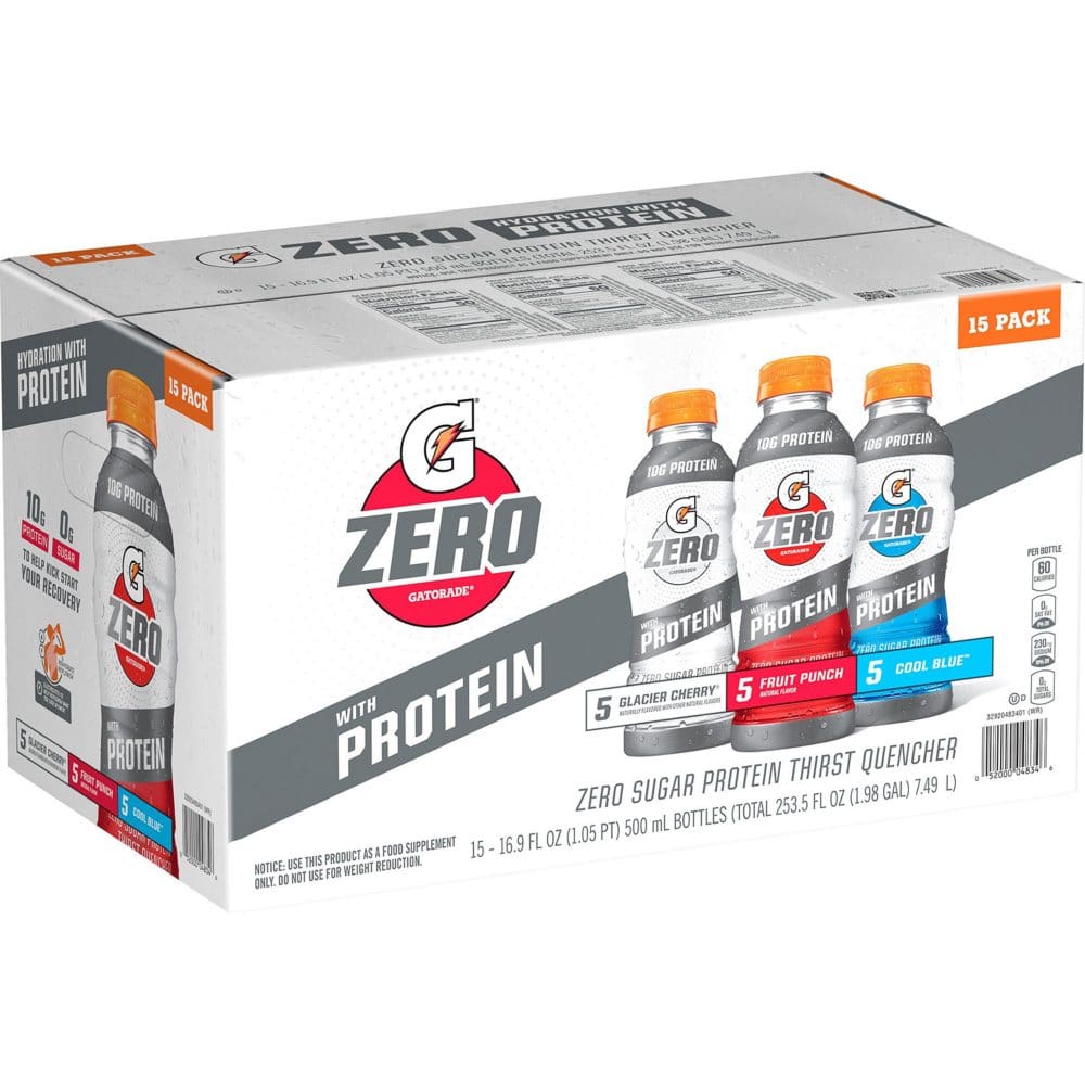 Gatorade G Zero with Protein Variety Pack (16.9 fl. oz. 15 pk.) - Diet Nutrition & Protein - Gatorade G