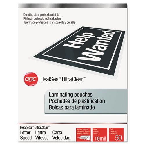 GBC Ultraclear Thermal Laminating Pouches 10 Mil 9 X 11.5 Gloss Clear 50/box - Technology - GBC®