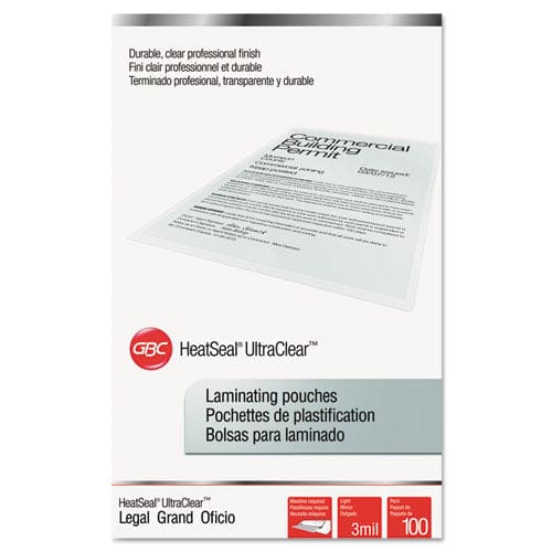 GBC Ultraclear Thermal Laminating Pouches 3 Mil 9 X 14.5 Gloss Clear 100/pack - Technology - GBC®