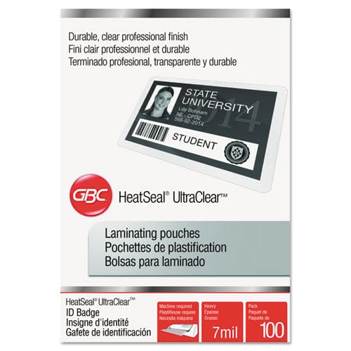 GBC Ultraclear Thermal Laminating Pouches 7 Mil 2.56 X 3.75 Gloss Clear 100/box - Technology - GBC®